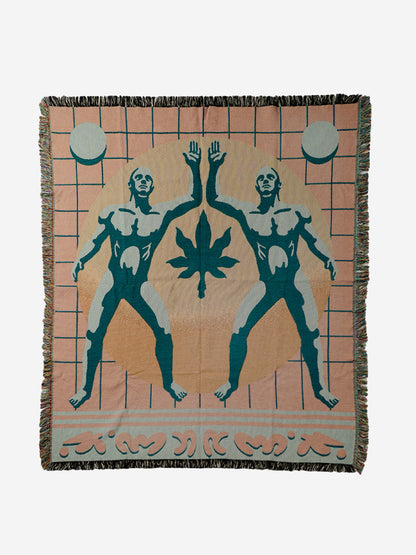 LQT works " Cosmic Leaf Woven art Blanket (USA Shipping&Free Shipping)