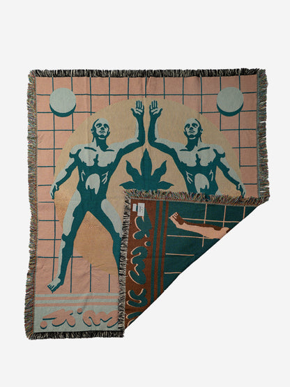 LQT works " Cosmic Leaf Woven art Blanket (USA Shipping&Free Shipping)