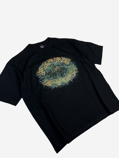 "Flower love" 5.6oz comfort T-shirts By THETA (Black)