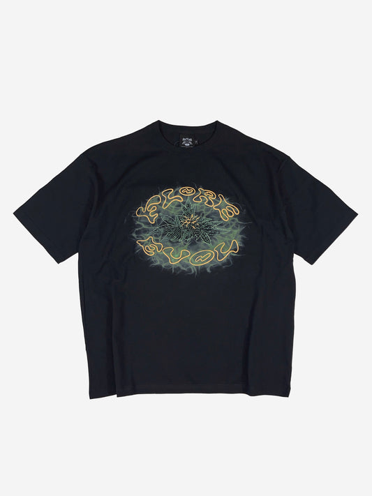 "Flower love" 5.6oz comfort T-shirts By THETA (Black)