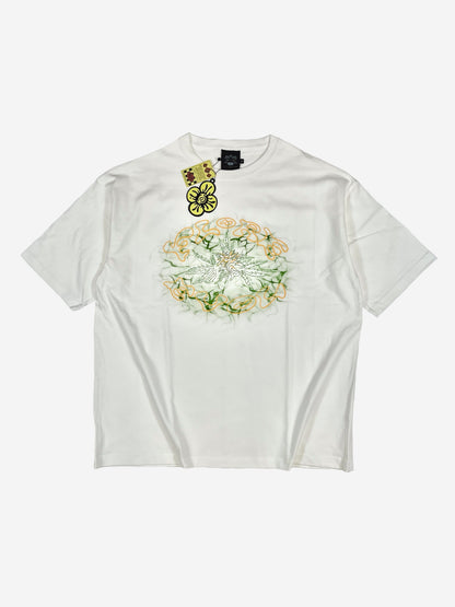 "Flower love" 5.6oz comfort T-shirts By THETA (White)