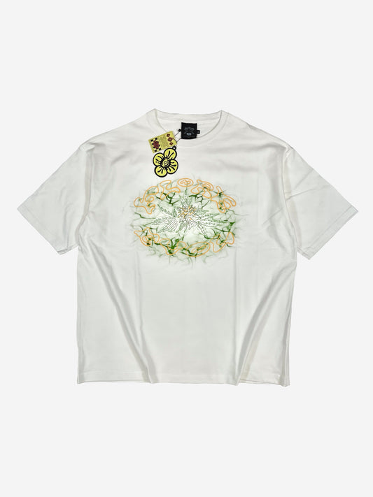 "Flower love" 5.6oz comfort T-shirts By THETA (White)