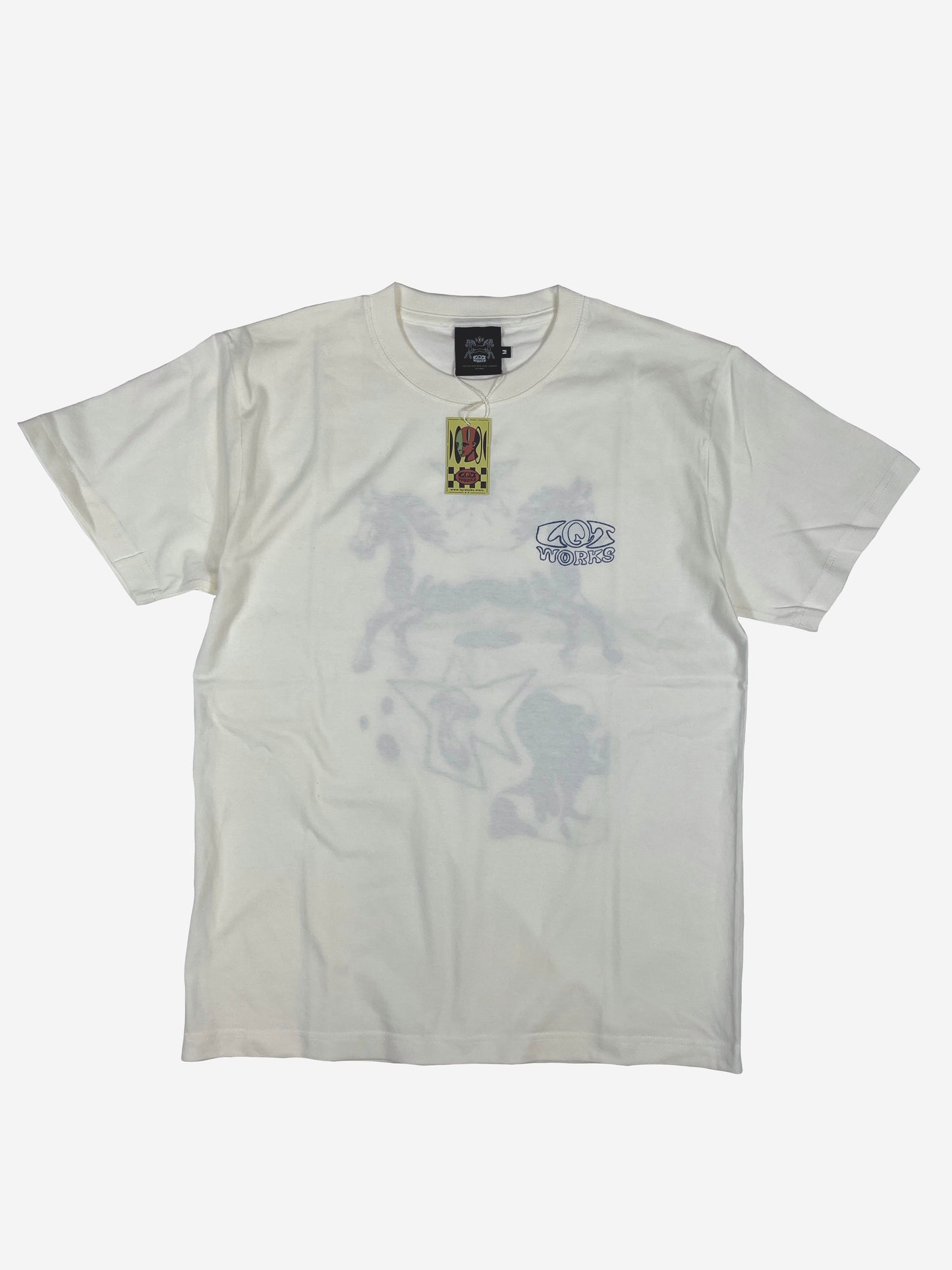 "Tipping" 5.6oz By THETA Half T-Shirts (Vanilla White)